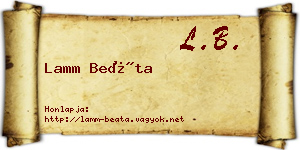Lamm Beáta névjegykártya
