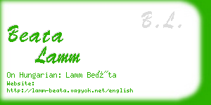 beata lamm business card